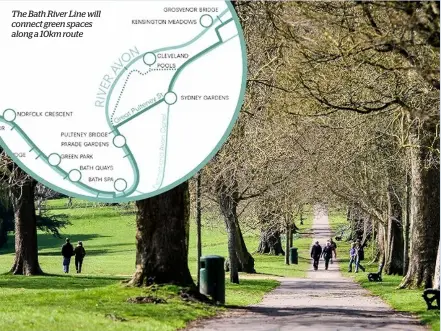  ??  ?? The Bath River Line will connect green spaces along a 10km route