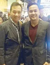  ??  ?? GlobalPort PBA team owner Mikee Romero and this writer in Las Vegas