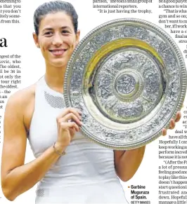  ?? GETTY IMAGES ?? Garbine Muguruza of Spain.