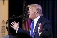 ?? MANUEL BALCE CENETA — THE ASSOCIATED PRESS ?? President Donald Trump speaks at the Values Voter Summit in Washington, Saturday.