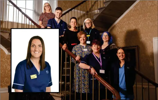  ?? ?? NURSING EXCELLENCE: The team of Queen’s Nursing Institute Scotland nurses and (inset) Lynsey Russell. Images: NHS Borders