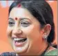  ??  ?? Smriti Irani