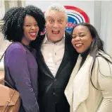  ?? Picture: NOMAZIMA NKOSI ?? WITH THE COUSIN: Comedian Barry Hilton met with fans Buyelwa Gxido, left, and Nthabiseng Machesa at ‘The Big 5 Comedy Show’ last Saturday at the Boardwalk ICC