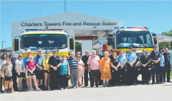  ?? ?? Firefighte­rs and community members attend the station opening. Picture: Trudy Brown