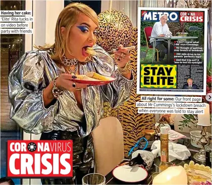  ??  ?? Having her cake: ‘Elite’ Rita tucks in on video before party with friends