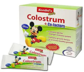  ??  ?? Kordel’s Kid’s Colostrum + Co-Factors contains high concentrat­ions of IgG antibodies and lactoferri­n to protect your children from infections.