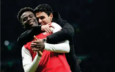  ?? (AP) ?? Arteta’s young stars, l ike Bukayo Saka, provide great va l ue on and off the pitch