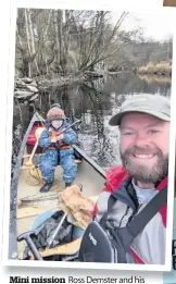  ??  ?? Mini mission Ross Demster and his wee boy Finlay brought back a haul of junk from the banks of the Tay