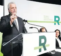  ?? JOHN MAHONEY/FILES ?? Premier Philippe Couillard said Quebec’s goal is to become a North American leader in sustainabl­e integrated mobility by 2030. Projects like the Réseau express métropolit­ain light rail line will help convince commuters to leave their cars at home,...