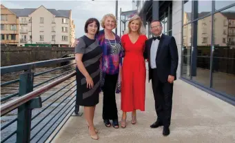  ??  ?? Marietta Doran (second from right) is pictured with the Glasshouse Hotel’s Vanessa and Mario along with Kathryn Foley, Manager, County Sligo Races.