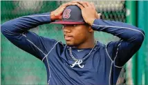  ?? CURTIS COMPTON / CCOMPTON@AJC.COM ?? Outfielder Ronald Acuna was hitting .120 (3 for 25) at Triple-A Gwinnett before Friday, including 10 strikeouts.