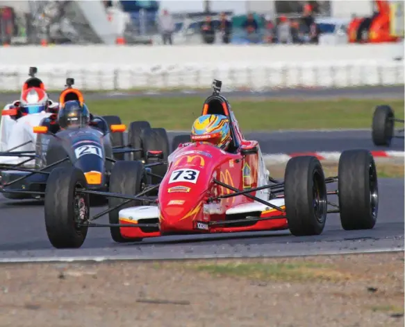  ?? Photo: ?? TOP PACE: Toowoomba’s Cameron Shields guides his BF Racing Formula Ford around the Winton Motor Raceway track. Shields set a new race lap record during the recent meet.