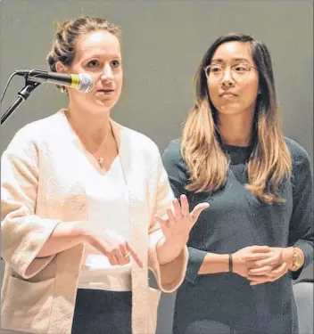 ?? TINA COMEAU ?? Doctors Genna Bourget and Jennifer Chang spoke about what, as new doctors to Digby, made them feel at home and part of the community during a February session held in Digby that was organized by the Digby Area Health Coalition and Doctors Nova Scotia.