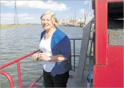  ?? Picture: Peter Cook ?? Frances Beaumont aboard the houseboat Joliver, now based on Oar Creek, Faversham