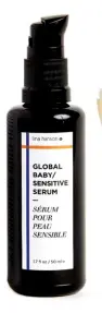  ??  ?? ORGANIC GLOBAL BABY SENSITIVE SERUM BY LINA HANSON With Kalahari melon and cucumber seed, this multipurpo­se serum soothes and nourishes sensitive skin. It’s gentle enough for babies, and also works to increase skin elasticity and treat stretch marks.