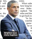  ??  ?? Brighton boss Chris Hughton