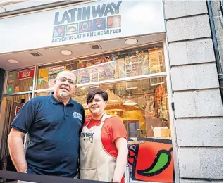  ??  ?? Segundo Castillo and wife Ana work together at Latinway on Belmont Street.