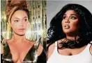  ?? Photo collage/ ?? Beyoncé, left, and Lizzo — who both grew up in Houston — basked in each other’s 2023 Grammy wins.