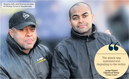  ??  ?? Sheene, left, and Sherne Gordon, of Pitstop Tyres in Swadlincot­e Caption