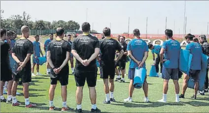  ?? F: GIRONA FC ?? Los jugadores del Girona ya se ejercitan desde ayer. Se pusieron a las órdenes del nuevo cuerpo técnico liderado por Eusebio Sacristán