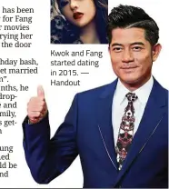  ??  ?? Kwok and Fang started dating in 2015. — Handout