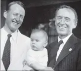  ?? 25_c37commemo­ration02 ?? Charles Mowat, his son John Mowat and Professor Robert Mowat in America shortly before the crash in August 1941.