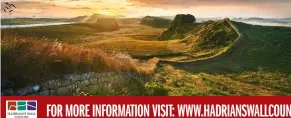  ??  ?? Hadrian’s Wall snakes through dramatic scenery in northern England