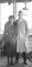  ?? PHOTOS PROVIDED TO CHINA DAILY ?? Left below: James G. Endicott and his wife, Mary Austin Endicott, on the Empress of China bound for Shanghai.