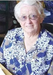  ?? ?? Well known Drouin resident Joyce Monaghan died aged 101.