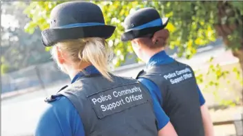  ??  ?? New powers have been granted to police community support officers, left, by Chief Constable Alan Pughsley, top right, but Reg Race, bottom right, has suggested their role has only a marginal effect