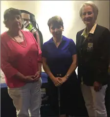  ??  ?? Winner of the best gross in the Honorary Secretary’s Prize at Ardee, Joanne Mc Shane, with Kathryn Whately and Lady Captain Maureen Duffy.