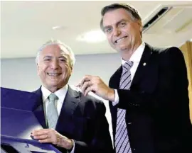  ??  ?? REUNIÓN.Temer invitó a sus sucesor a una gira por Chile y la Cumbre del G20.