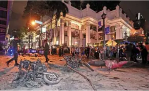  ?? — AFP ?? Blast zone: The scene of the bombing in august 2015 in which the suspects are accused of at a religious shrine in bangkok.