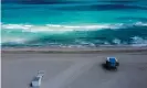  ??  ?? A lifeguard station in Miami Beach, Florida. The family of five was at Quietwater Beach when the incident occurred. Photograph: Chandan Khanna/AFP via Getty