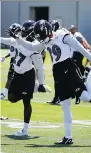  ?? THE ASSOCIATED PRESS/FILES ?? Baltimore Ravens players stretch at training camp. NFL teams are encouragin­g their players to practise yoga.