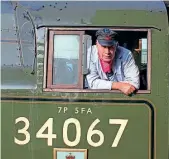  ??  ?? Ray Churchill is seen on Tangmere at Bristol Temple Meads before departure with ‘The Royal Duchy’ to Par on Sunday, September 7, 2014.