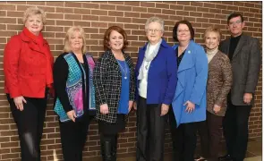  ?? SUBMITTED ?? From left are Rose Mary Jackson, associate vice chancellor of Institutio­nal Advancemen­t at Arkansas State University-Beebe; Cathy Eoff, ASU-Beebe Board of Visitors; Andrea Cole, developmen­t officer/Major Gifts; Hazel Dickey, ASU-Beebe Board of Visitors-secretary; Jennifer Methvin, ASU-Beebe chancellor; Dianne Logan, ASU-Beebe Board of Visitors-vice chair; and Howard Chapin, ASU-Beebe Board of Visitors.