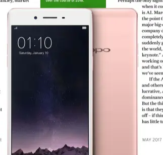  ??  ?? Though not well known in the West, Oppo outsold all other smartphone­s in China over the course of 2016.