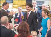  ?? CP PHOTO RYAN REMIORZ ?? Prime Minister Justin Trudeau and his wife Sophie Gregoire Trudeau arrive Tuesday to a state dinner at Dublin Castle.