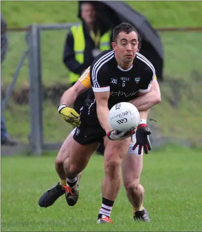  ??  ?? Sligo captain Neil Ewing in action against Antrim in the Allianz League this year. Niall Carew’s men face Antrim again this Saturday in Markievicz Park at 5pm. Pics: Eamonn McMunn.