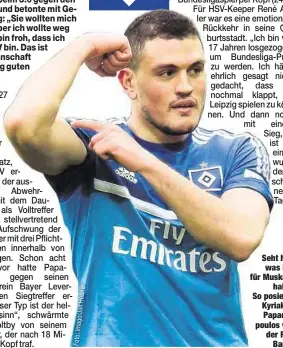  ??  ?? Seht her, was ich für Muskelnhab­e! So posierte Kyriakos Papadopoul­os vor der RBBank.