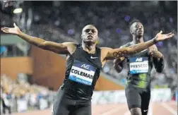  ?? FOTO: AP ?? Coleman ganó la final de los 100 metros de la Diamond League de Bruselas