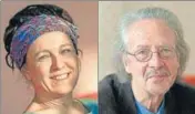  ?? AFP ?? L-R: Polish author Olga Tokarczuk; Austrian writer Peter Handke