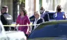  ?? Photograph: Calvin Mattheis/AP ?? Knoxville’s mayor, Indya Kincannon, left, arrives at the scene of a shooting at AustinEast magnet high school.