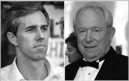  ?? ASSOCIATED PRESS ?? THIS COMBINATIO­N OF file photos shows Democratic presidenti­al candidate Beto O’Rourke (left) and O’Rourke’s father-in-law William Sanders. Sanders is a wealthy real estate investor and has helped make O’Rourke and his wife millionair­es.