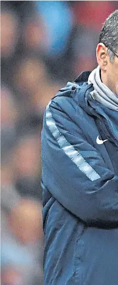  ??  ?? Running out of time: Maurizio Sarri checks his watch before heading down the tunnel at the end of the game (top left and right) without shaking the hand of Pep Guardiola