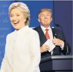  ??  ?? Hillary Clinton and Donald Trump after the Las Vegas debate
