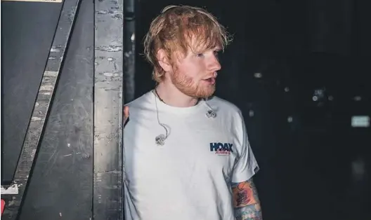  ??  ?? KUVELA ukuthi umculo ka-Ed Sheeran ukahle uma ushayela ngoba upholile Isithombe: INSTAGRAM