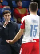  ??  ?? Steven Gerrard gestures towards Ondrej Kudela at Ibrox