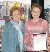  ?? ?? Corey Maric Youth Support Foundation’s Kay Mitchell (left) and Kate Maric Mitchell were presented with a Drouin community bank grant.